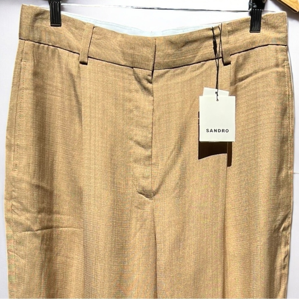 🌻NEW w/tags Sandro Women's Roland Pleated Pants Size 42 (US 10) $370 Retail - Picture 5 of 13